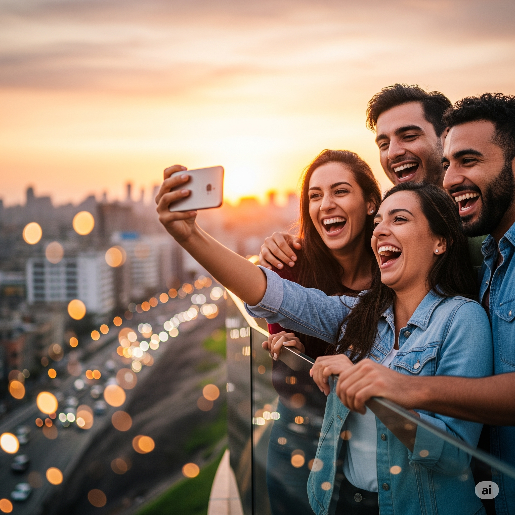 Jóvenes disfrutando de la conexión para crear y compartir contenido